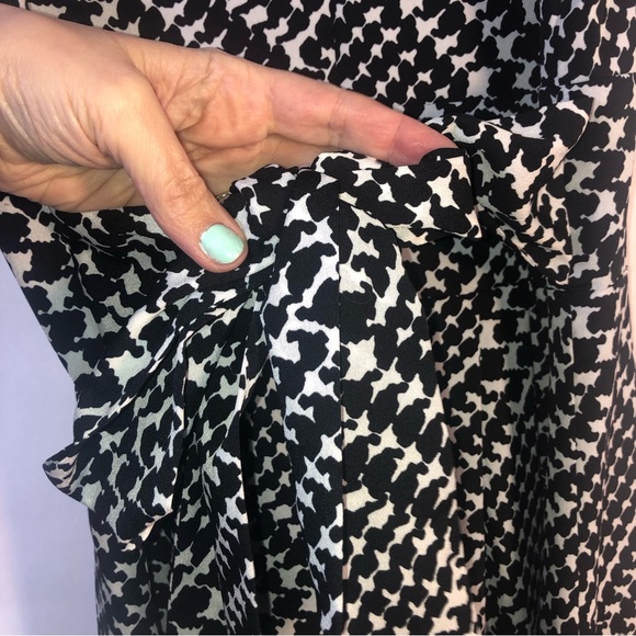 Victoria's Secret The Deep V Hounds Tooth Pleated Cocktail Dress Size 4 - Picture 12 of 14
